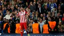 Penyerang Atletico Madrid, Diego Costa. merayakan gol keduanya ke gawang Chelsea saat laga semifinal kedua Liga Champions, Stamford Bridge, London (1/5/02014). (REUTERS/Sergio Perez)