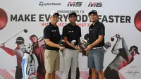 Tiga Pegolf Indonesia, Adrian Halimi, Rinaldi dan Danny Masrin terkesan dengan Driving Golf terbaru dari TaylorMade M5 dan M6.