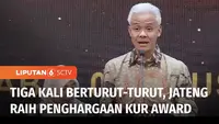 Gubernur Jawa Tengah, Ganjar Pranowo menerima penghargaan Kredit Usaha Rakyat atau KUR Award 2022 dari Kementerian Koordinator Bidang Perekonomian Republik Indonesia, di Gedung Filateli, Jakarta. Provinsi Jawa Tengah mengalahkan Provinsi Jawa Timur u...