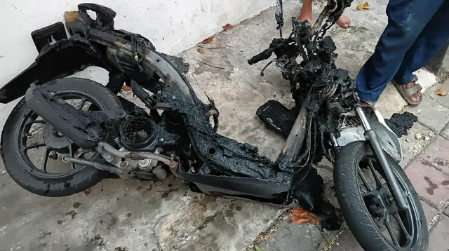Motor Meledak Saat Kabur, Dua Curanmor Terbakar