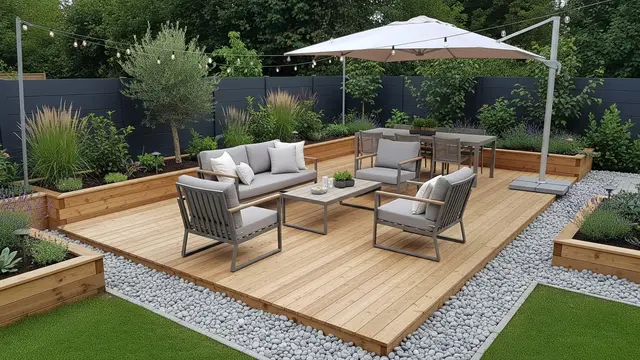 Gambar Desain Taman Belakang Rumah Minimalis (Image by Gemini AI)