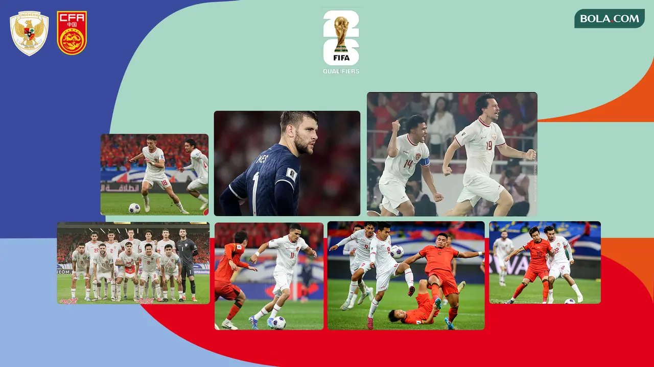 Kolase - Deretan fakta menarik usai duel  China Vs Timnas Indonesia