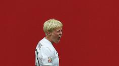 Ekspresi Megan Rapinoe gelandang timnas sepak bola Amerika Serikat setelah mencetak gol ke gawang Australia pada Piala Dunia Sepak Bola Wanita 2015 di Winnipeg. (AFP/Jewel Samad)