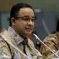 Mendikbud Anies Baswedan saat membahas Ujian Nasional (UN) di Komisi X, Jakarta, Rabu (25/4/2016). (Liputan6.com/Johan Tallo)