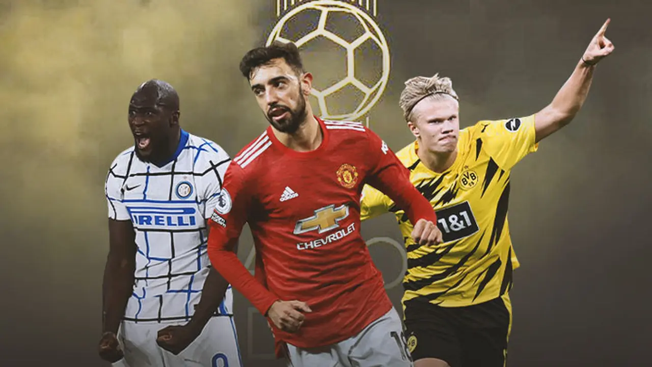 Ilustrasi - Romelu Lukaku, Bruno Fernandes, Erling Haaland