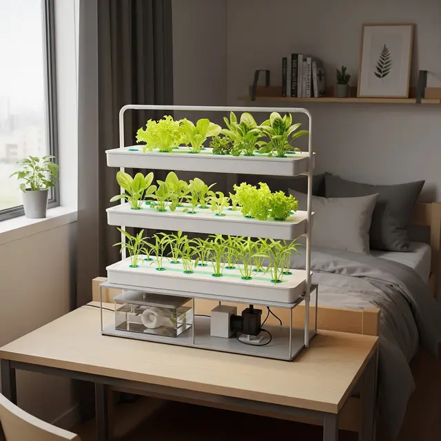Kebun Hidroponik Minimalis di Kamar Kos Tanpa Ribet dan Tanpa Tanah (AI)