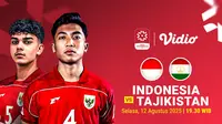 Nonton Siaran Langsung Piala Kemerdekaan 2025, Indonesia U-17 vs Tajikistan: Eksklusif di Vidio