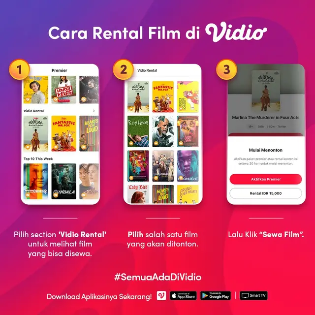Cara ‘rental’ film online di platform streaming Vidio