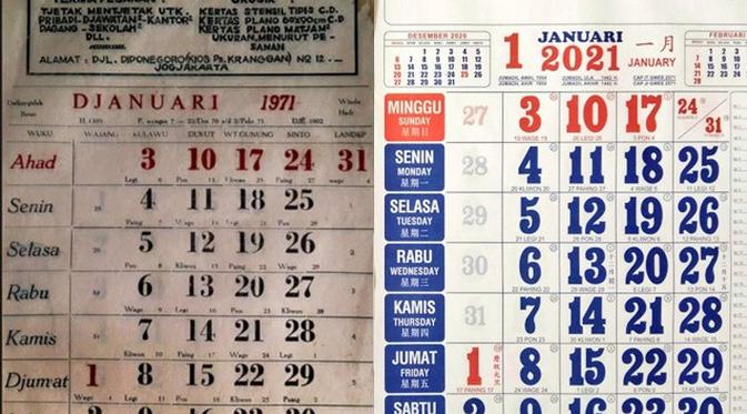 Viral Kalender Lawas 1971 Persis Seperti Penanggalan 2021 Curi Perhatian Hot Liputan6 Com