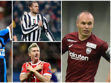 Berikut ini para pesepak bola yang berhasil di dunia akademik dan bergelar Sarjana. Tiga diantaranya adalah Romelu Lukaku, Giorgio Chiellini dan Andres Iniesta. (Foto-foto Kolase AP dan AFP)