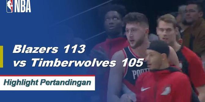 Cuplikan Pertandingan NBA : Blazers 113 vs Timberwolves 105