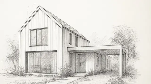 Gambar Sketsa Rumah Mewah bergaya Eropa(via ChatGPT)