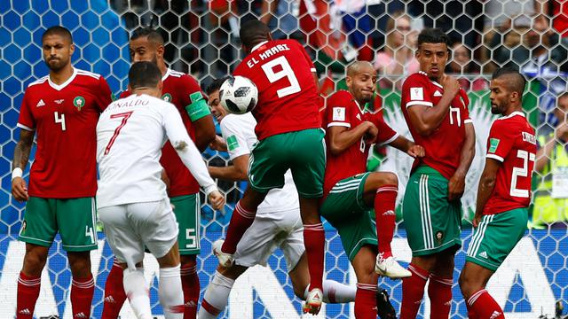 Selebrasi Ronaldo Usai Cetak Gol ke Gawang Maroko