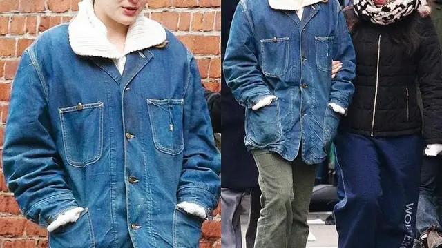 Paduan Jaket Denim Oversize