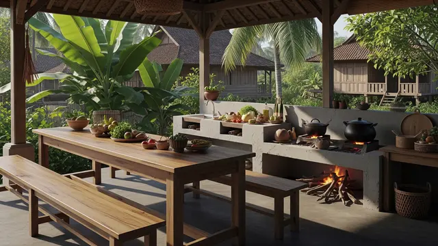 Inspirasi Dapur Terbuka untuk Slow Living di Kampung