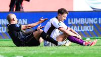Persik Kediri bertekuk lutut dari Malut United dengan skor telak 0-4 di Stadion Gelora Kie Raha Ternate Sabtu (24/1/2026). (Doc Malut United)