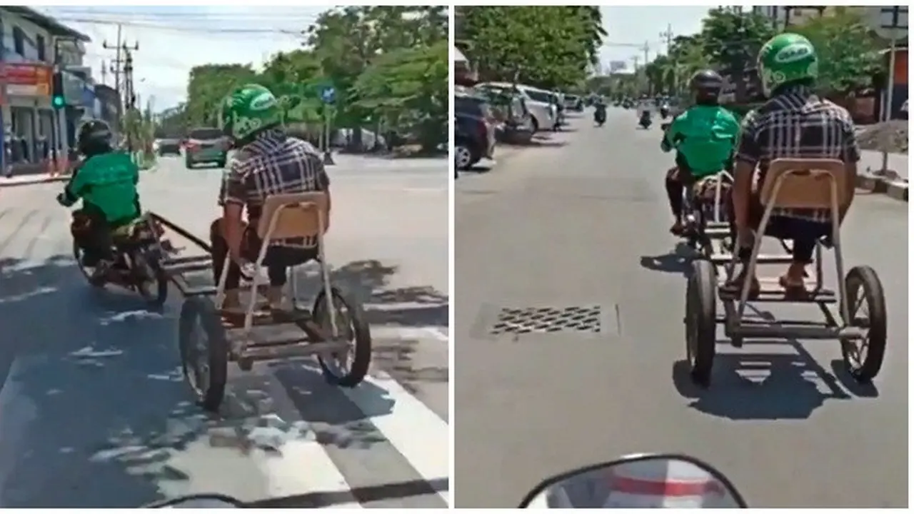 Cara Kreatif Driver Ojol Lakukan Physical Distancing Ini Curi Perhatian