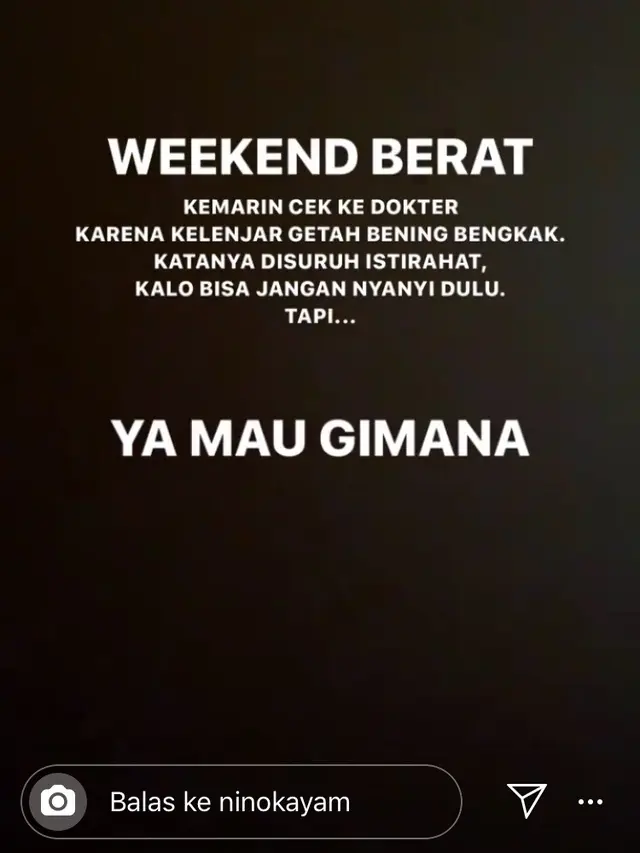 Unggahan Nino RAN di Instagram Stories.