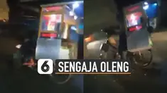 Hal tidak diinginkan terjadi ketika seorang pedagang ini tunggangi motornya dengan oleng.