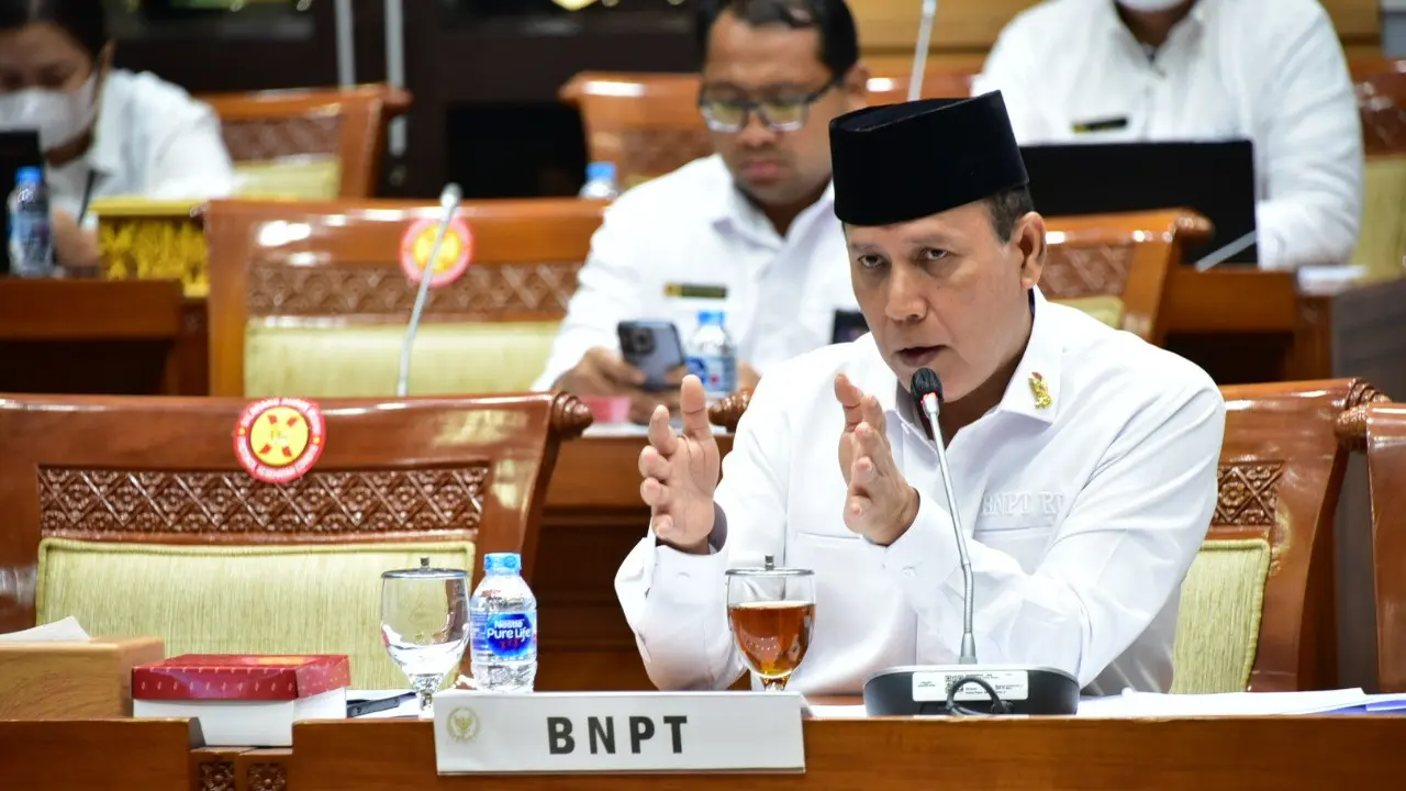Kepala Badan Nasional Penanggulangan Terorisme (BNPT) Komisaris Jenderal (Komjen) Polisi Boy Rafli Amar, saat menghadiri undangan Rapat Dengar Pendapat (RDP) Komisi III DPR RI yang diselenggarakan di Kompleks Parlemen, Senayan, Jakarta, Rabu (31/8) (BNPT)