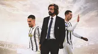 Juventus - Aaron Ramsey, Andrea Pirlo, Federico Bernardeschi (Bola.com/Adreanus Titus)