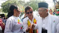 Cawapres nomor urut 1 Ma'ruf Amin menghadiri deklarasi dukungan dari Perempuan Indonesia untuk Joko Widodo-KH Ma'ruf Amin (P-IJMA) di Rumah Aspirasi, Jakarta, Sabtu (22/9). P-IJMA mendukung Jokowi-Ma'ruf di Pilpres 2019. (Liputan6.com/Herman Zakharia)