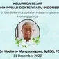 Guru Besar FKUI Hadiarto Mangunnegoro meninggal akibat COVID-19 pada 31 Desember 2020. (Foto Kedokteran Paru dan Respirologi)