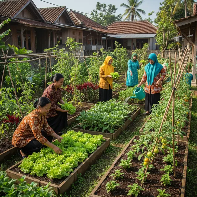 Ide Kebun Sayur Bedengan Sederhana untuk Ibu PKK/Gemini AI