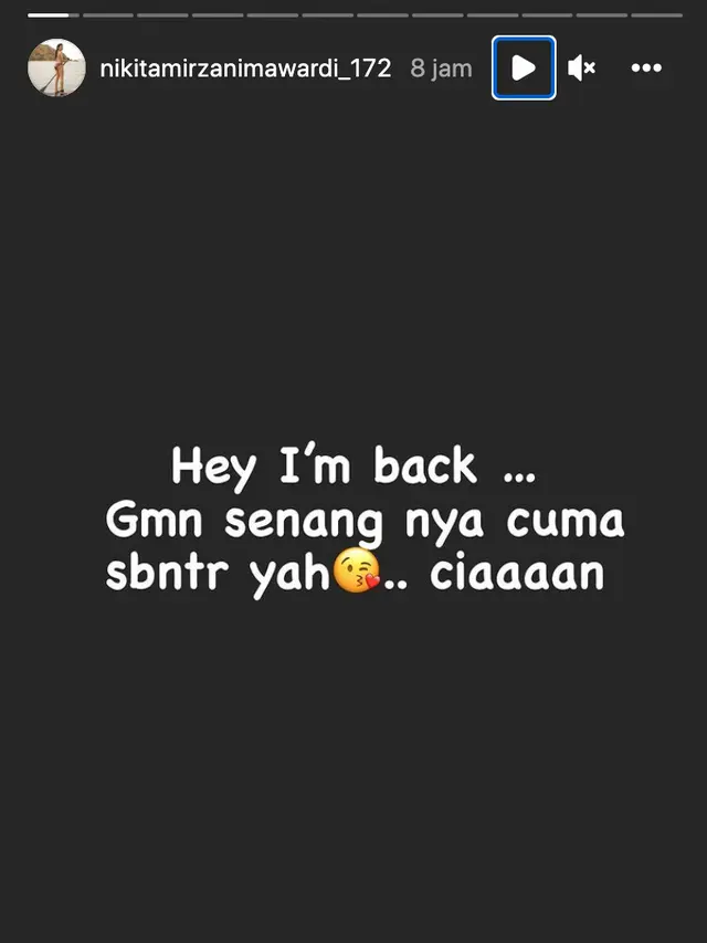 Unggahan Nikita Mirzani. (Foto: Dok. Instagram @nikitamirzanimawardi_172)