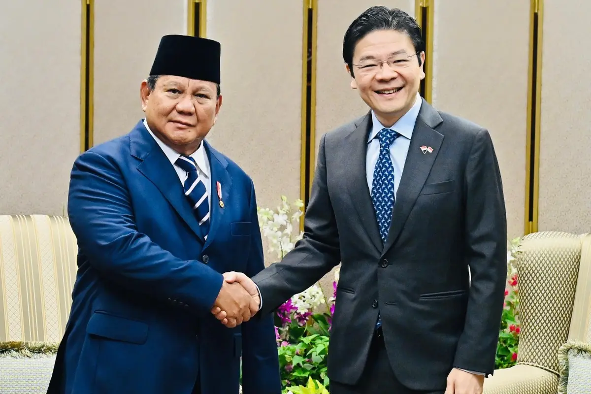 Presiden Prabowo Subianto melakukan pertemuan bilateral dengan Perdana Menteri (PM) Singapura, Lawrence Wong, Senin (16/6/2025).