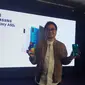 Product Marketing Manager Samsung Electronics Indonesia Irfan Renaldi saat meluncurkan Galaxy A50s di Jakarta, Rabu (11/9/2019). (Liputan6.com/ Agustin Setyo Wardani)