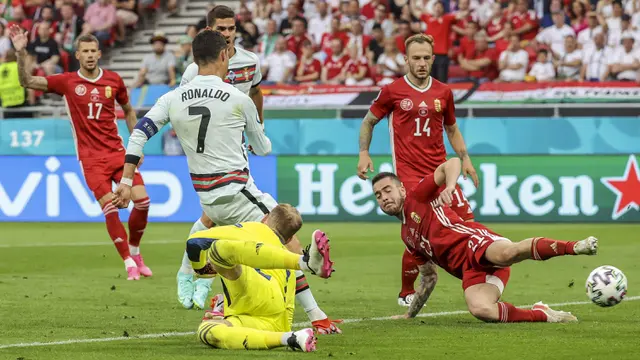 Foto Piala Eropa: Sebaran 11 Gol Cristiano Ronaldo di 5 Edisi Piala Eropa yang Lampaui Rekor Michel Platini