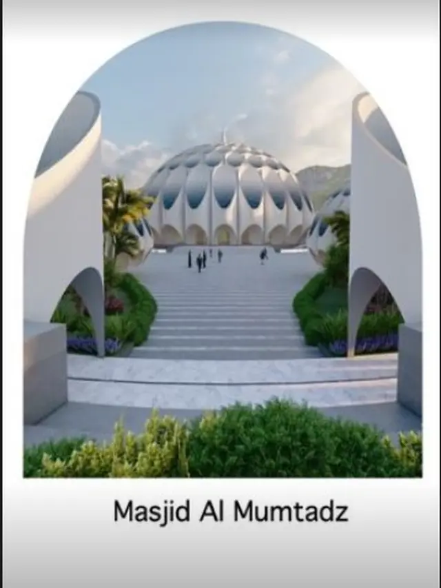 Wujud masjid Al Mumtadz yang sedang dibangun Gubernur Jawa Barat Ridwan Kamil