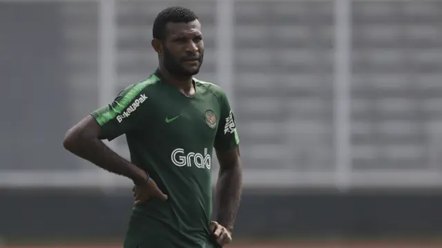 Pemain Timnas Indonesia U-22, Marinus Wanewar. (Bola.com/Vitalis Yogi Trisna)