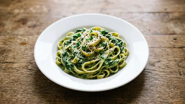 Cara Membuat Creamy Spinach Pasta