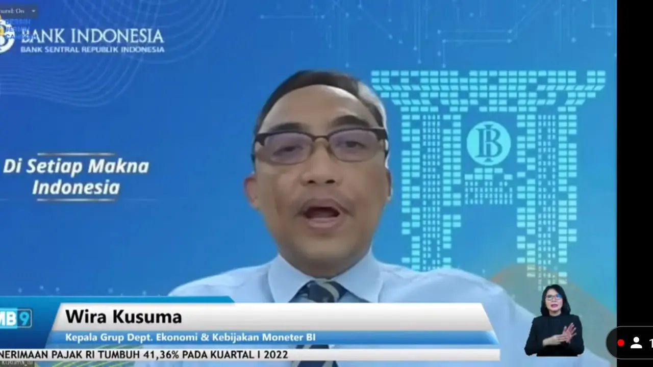 Kepala Grup Dept. Ekonomi & Kebijakan Moneter Bank Indonesia (BI) Wira Kusuma dalam Forum Merdeka Barat 9 (FMB9), Senin (25/7/2022). mengatakan ada empat hal yang menyebabkan stagflasi secara global.