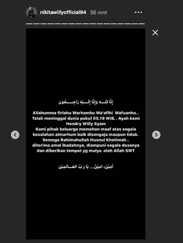 Unggahan Nikita Willy