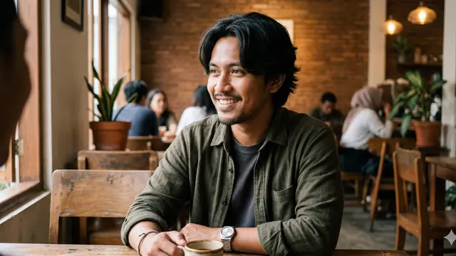 Model Rambut Belah Tengah Pendek Pria (Foto: Gemini AI)