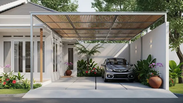 Desain Garasi Terbuka yang Cocok untuk Rumah Mungil/Gemini AI