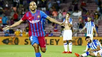 Martin Braithwaite - Teranyar ada nama penyerang Barcelona, Martin Braithwaite yang mendapat gelar Lord. Fans menyematkan julukan tersebut selain karena penampilannya yang angin-anginan juga karena kaget tiba-tiba dibeli Barca dan langsung mendapatkan nomor punggung sembilan. (Foto: AP/Joan Monfort)