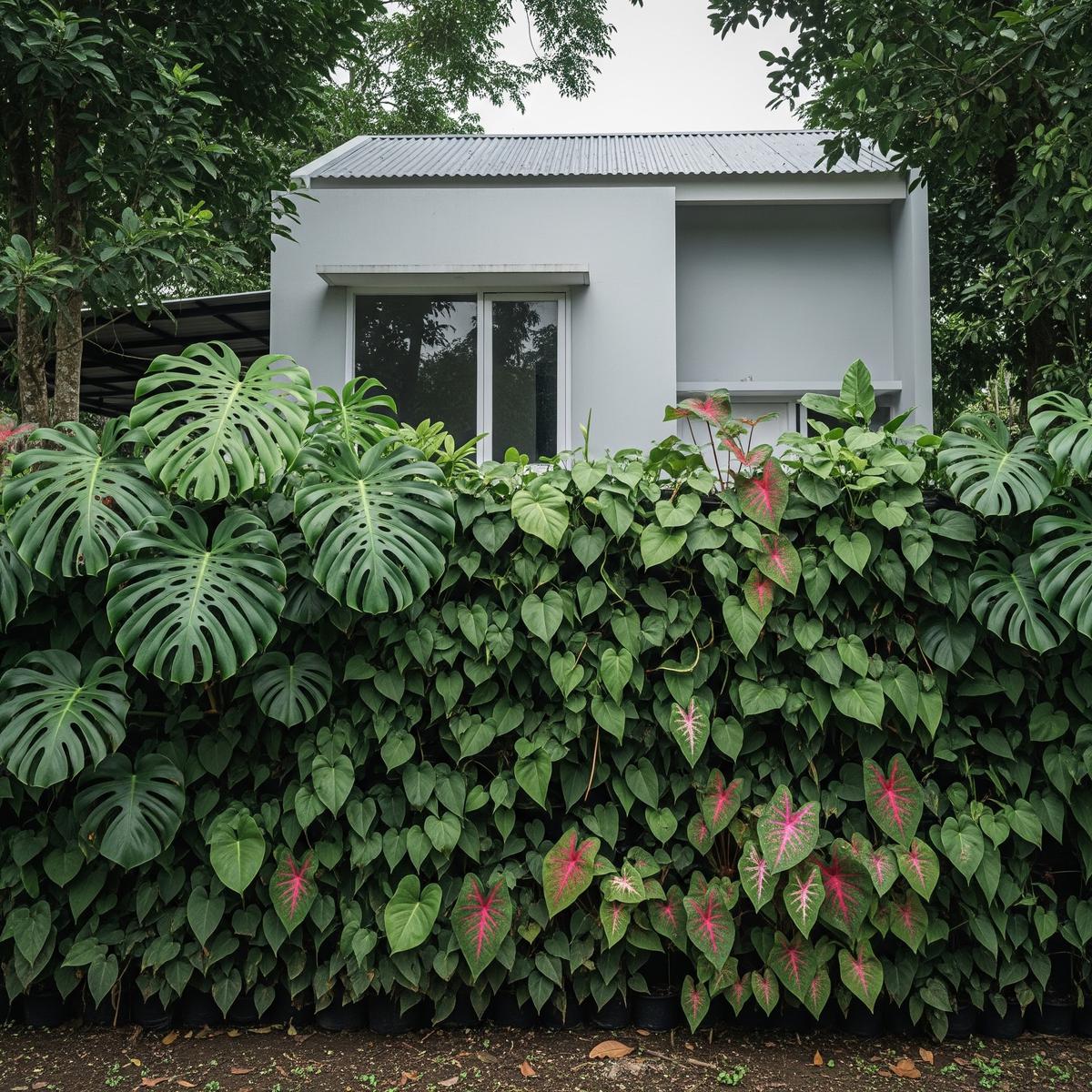 Inspirasi Living Fence dari Tanaman Berlapis (AI Generated)