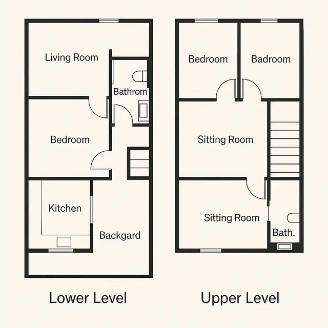 Denah Rumah Minimalis 3 Kamar dengan 2 Lantai