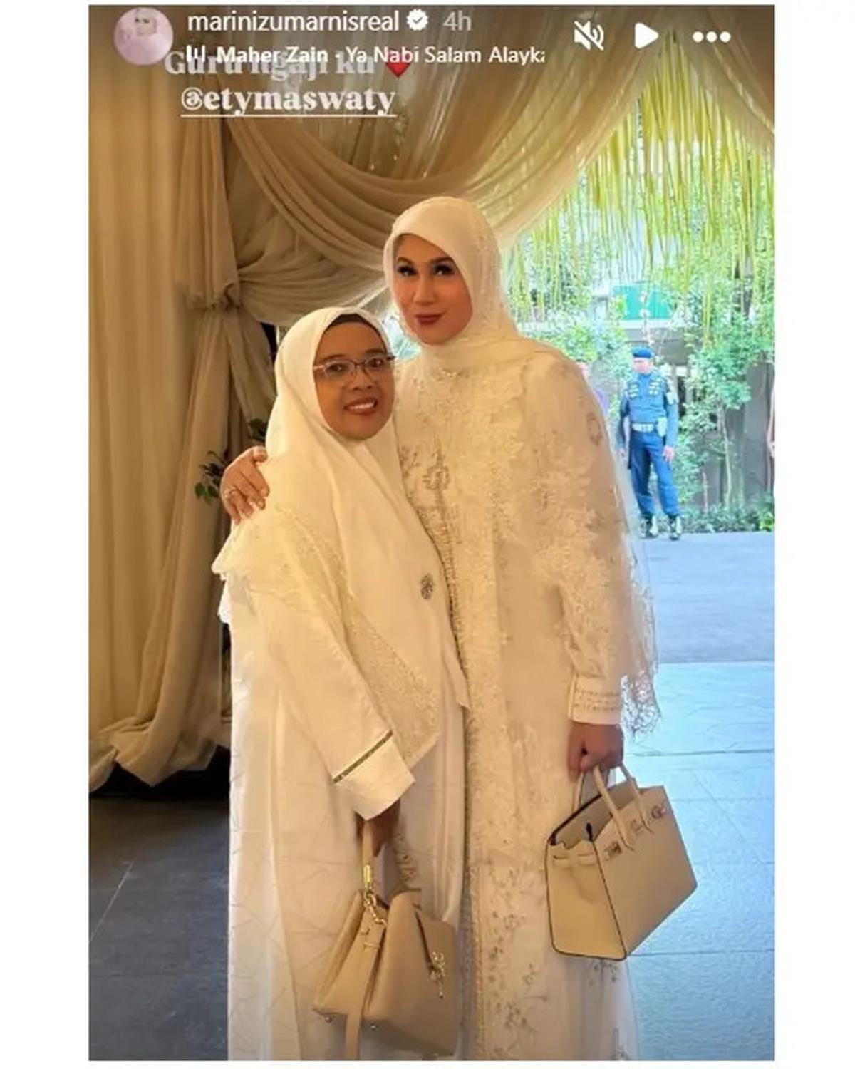 6 Potret Bella Saphira, Diah Permatasari dan Marini Zumarnis di Acara Pengajian, Tampil Memukau