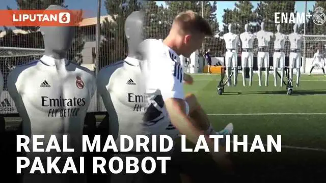 Dunia sepak bola tak henti-hentinya mendapat sentuhan teknologi. Hal terbaru dirasakan skuad Real Madrid saat berlatih. Sebuah robot jadi tantangan baru bagi pemain saat menghadapi latihan tendangan bebas.