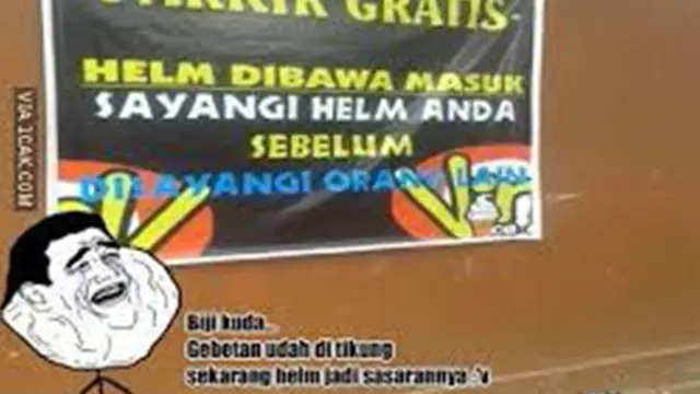 6 Tulisan Kocak Parkir Gratis Ini Bikin Ngakak