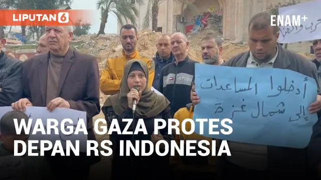 Sejumlah warga Gaza menggelar aksi protes di depan Rumah Sakit Indonesia yang dibangun di Gaza. Apa yang mereka sampaikan?