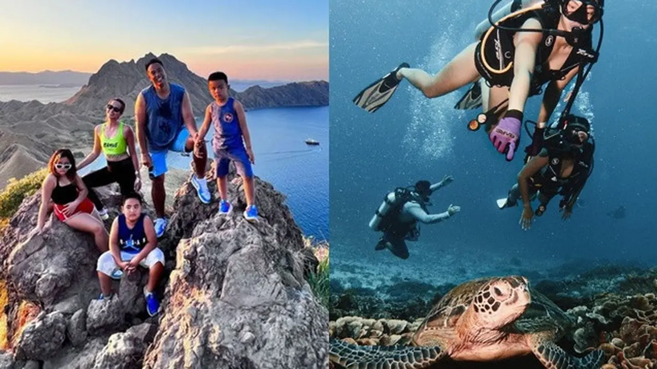 6 Potret Nia Ramadhani dan Ardi Bakrie Liburan ke Labuan Bajo, Jajal Diving