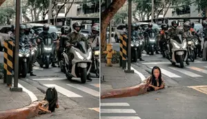 Gambar-gambar yang viral di Filipina, menunjukkan wanita keluar dari got pada 26 Mei 2025. (IAMMRTHIRTY/INSTAGRAM)