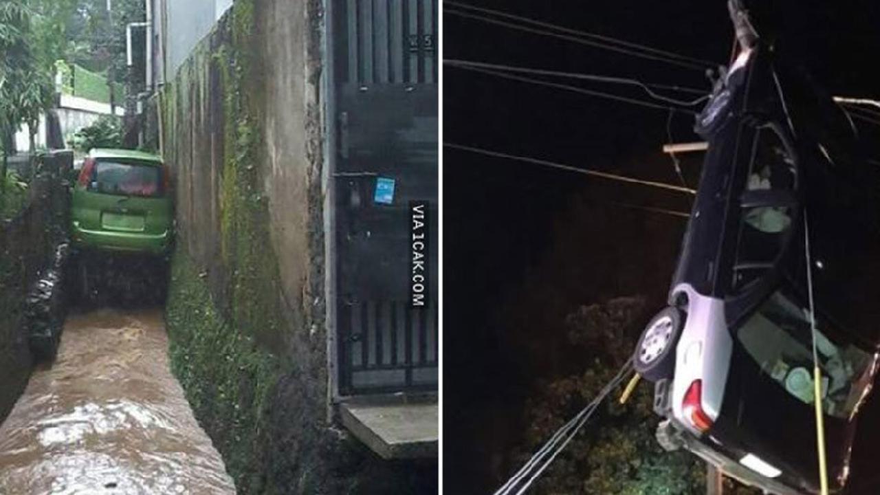 Kendaraan nyangkut (Brilio.net)