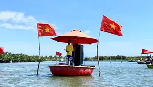 Coconut Village merupakan kawasan sungai yang ditumbuhi pohon kelapa air atau Dừa nước. Dulu, tempat ini dijadikan persembunyian para gerilyawan saat perang melawan Amerika (13/8/2023). Foto: Liputan6.com/Ade Nasihudin.